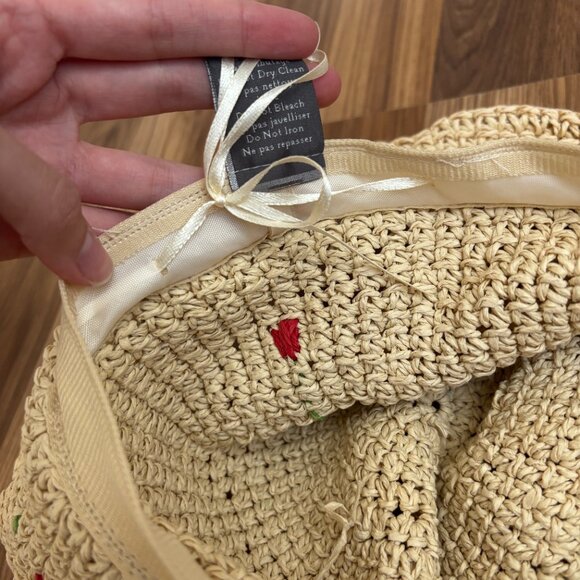 Vince Camuto Cherry Embroidered Straw Sun Hat - Picture 10 of 11